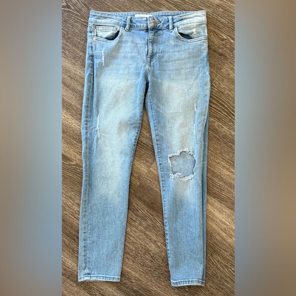 DL1961 Florence Instasculpt Cropped Clifton Jeans Distressed Light‎ Wash